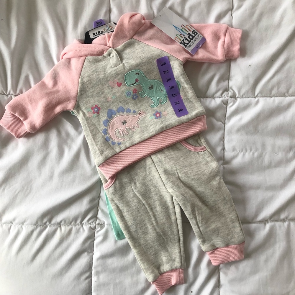 Kids Headquarters Girls 3 Piece Dinosaur Set - 3 Months